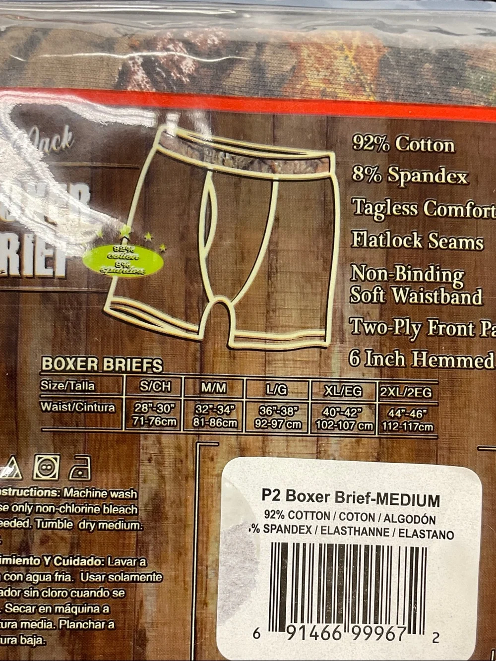 Mossy Oak Men's  Boxer Briefs - Black & Camouflage